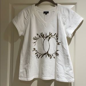 White shirt sleeved sweatshirt